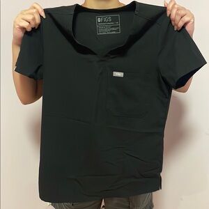 Figs Black Scrubs Top SZ XS